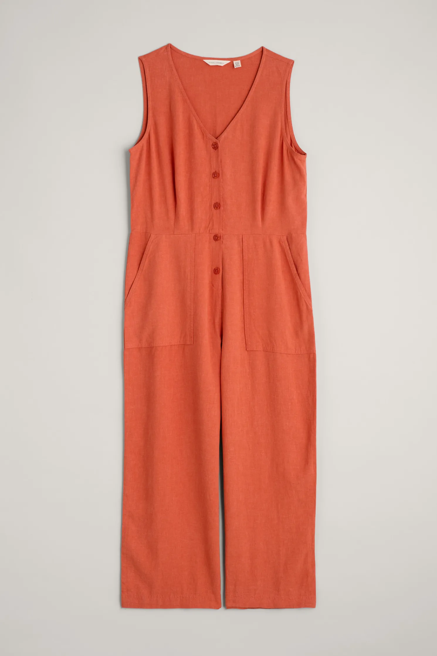 Carthew V Neck Linen Blend Jumpsuit