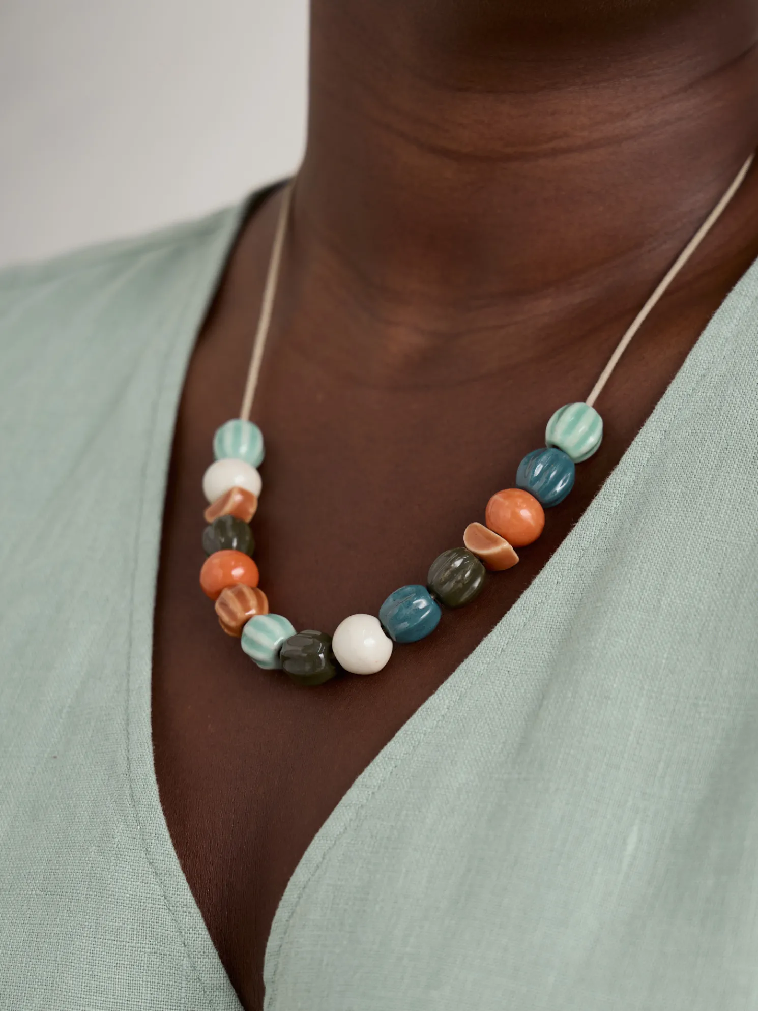 Conifer Ceramic Bead Necklace