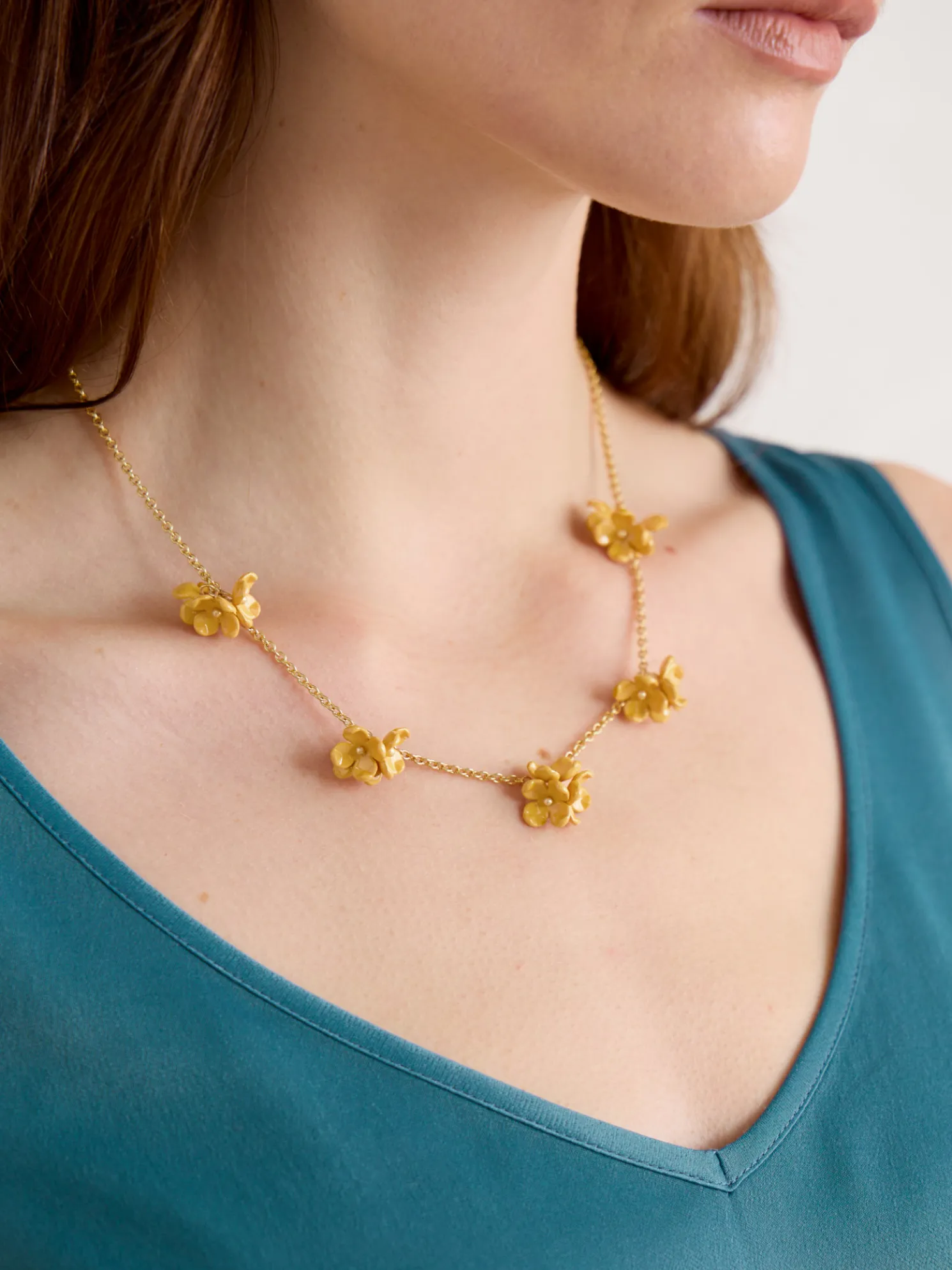 Corsage Flower Chain Necklace