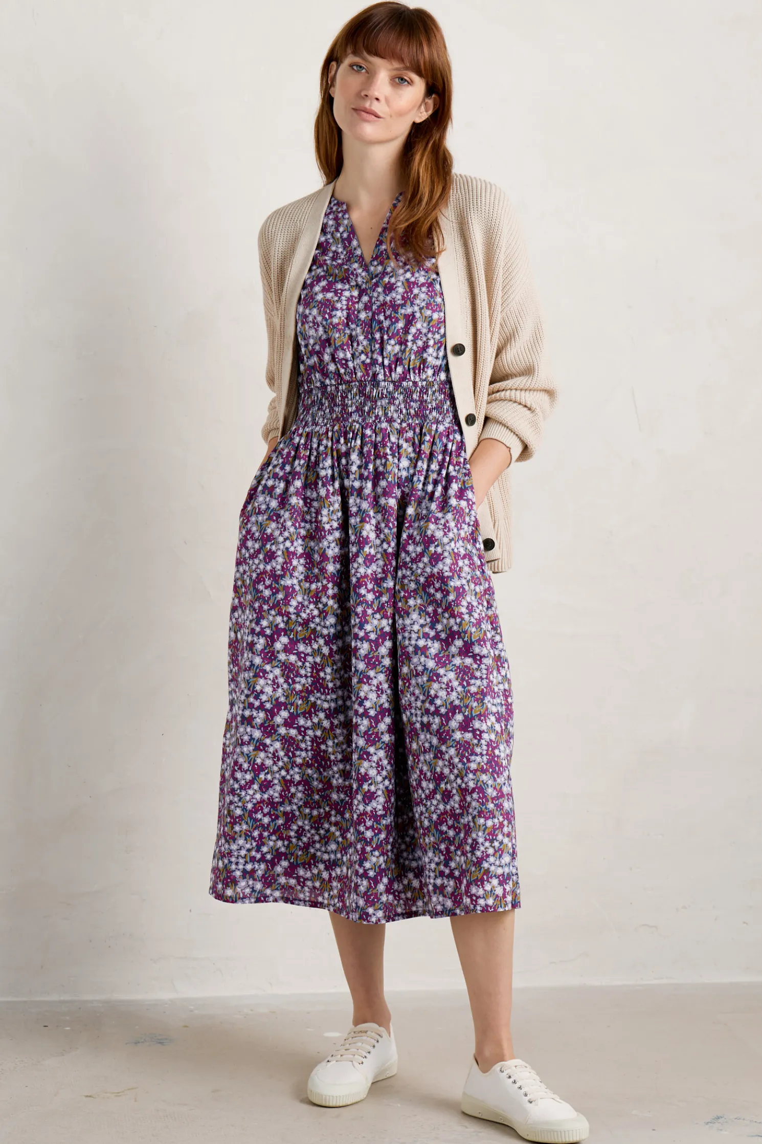 Fawn Organic Cotton Waisted Midi Dress