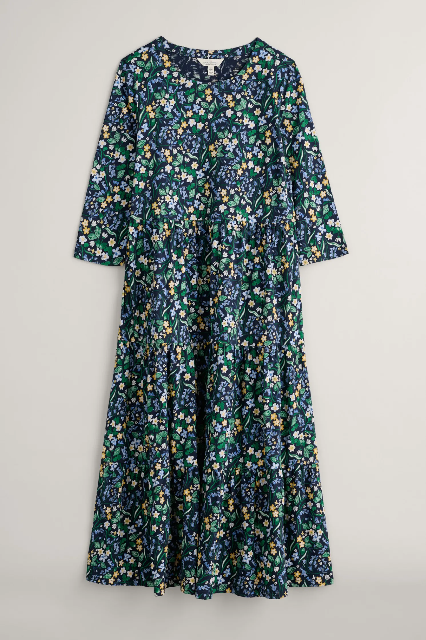 Line Strokes Tiered Jersey Dress (Gots)