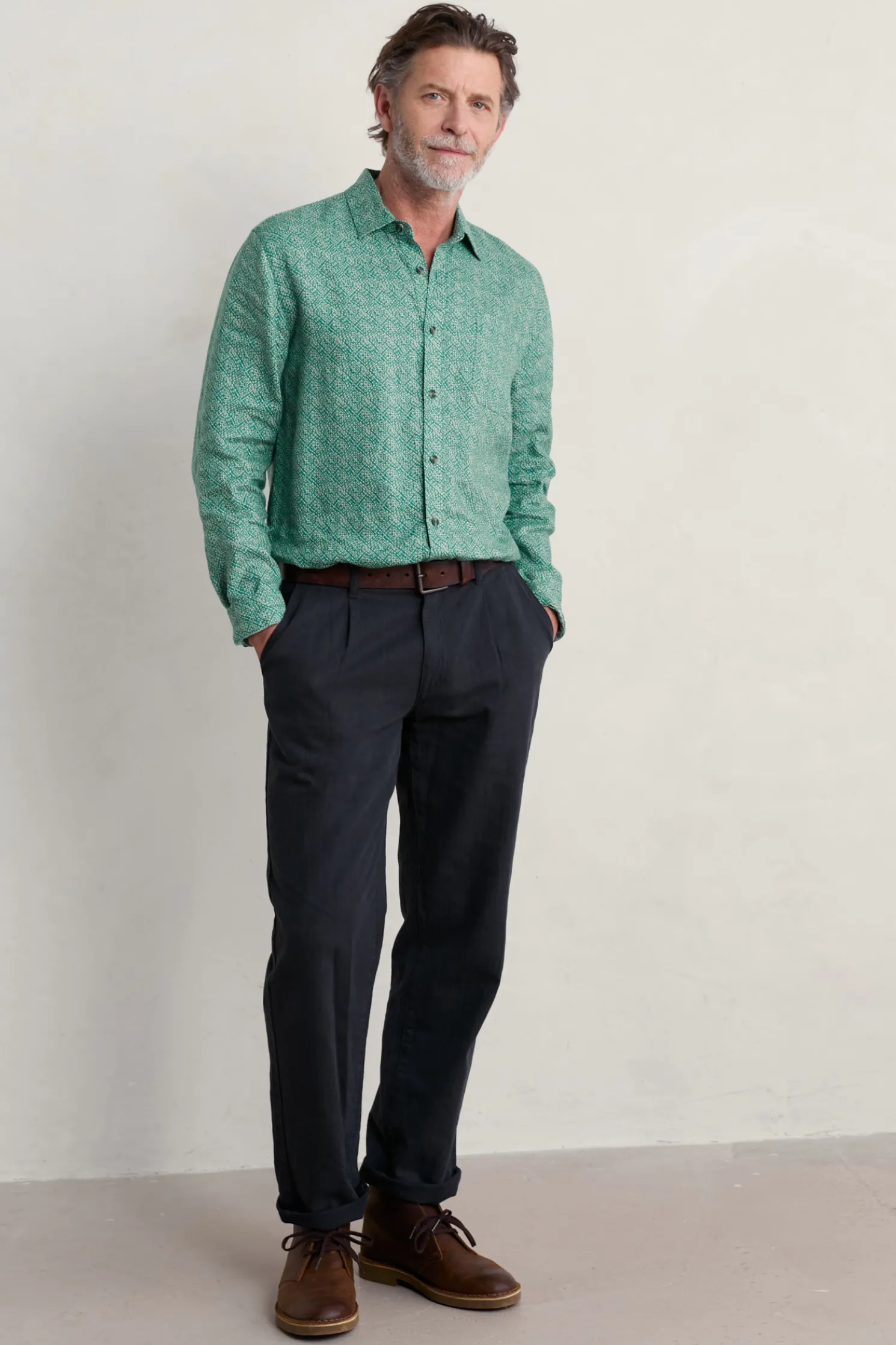 Men's Anthony Printed Linen Shirt
