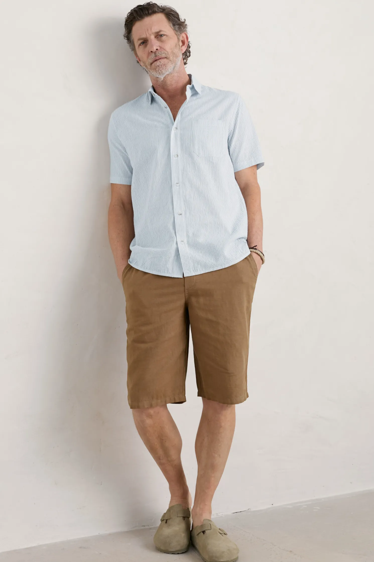 Men's Blue Heron Seersucker Short Sleeve Shirt