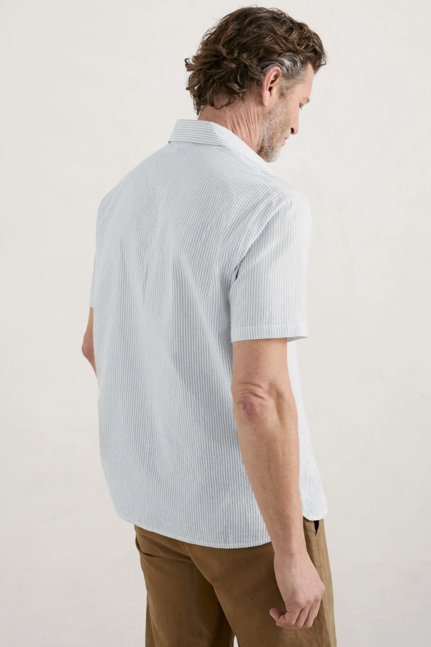 Men's Blue Heron Seersucker Short Sleeve Shirt
