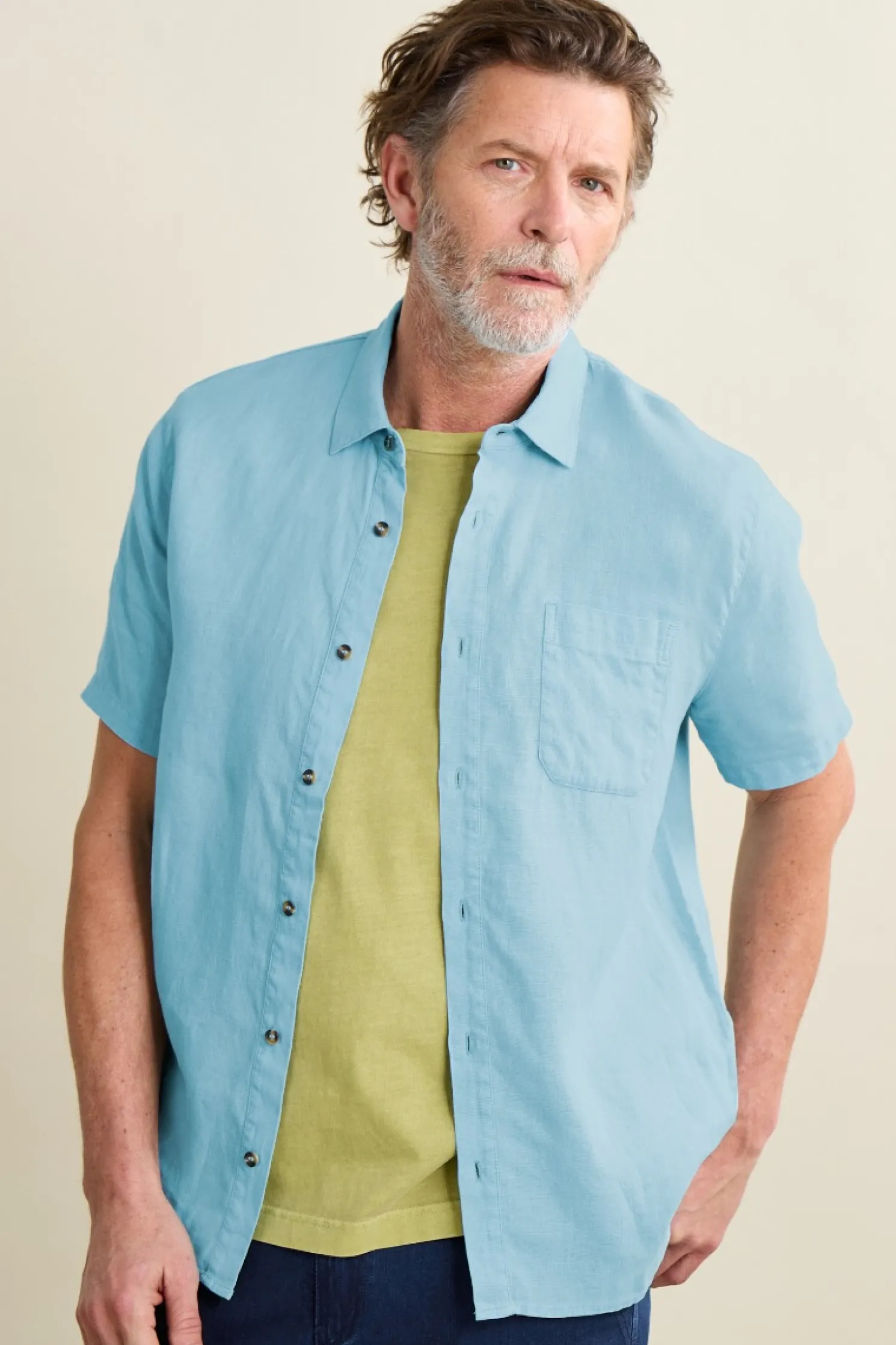 Men's Carne Short Sleeve Linen Shirt