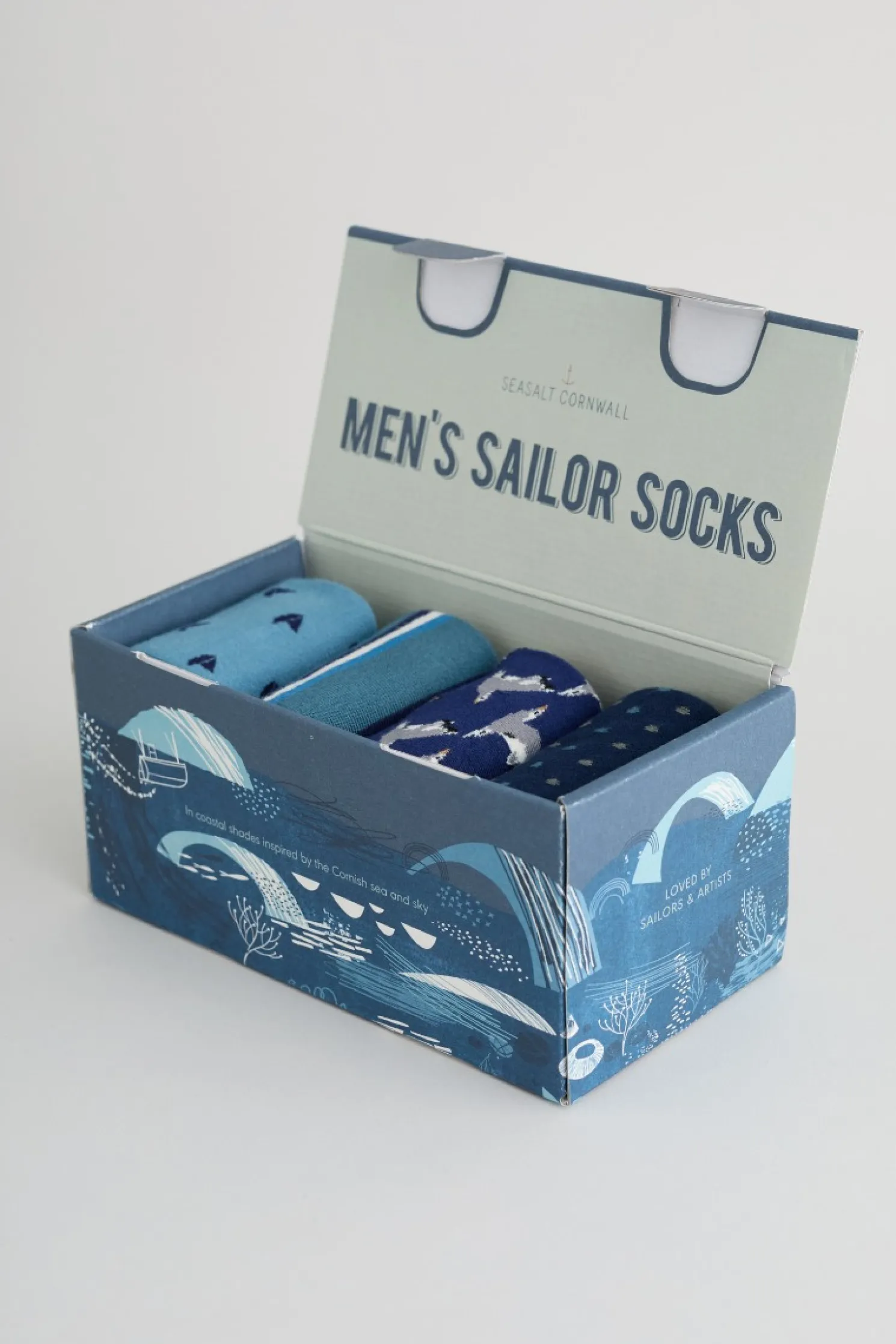 Men's Step Into The Blue Socks Box Of 4