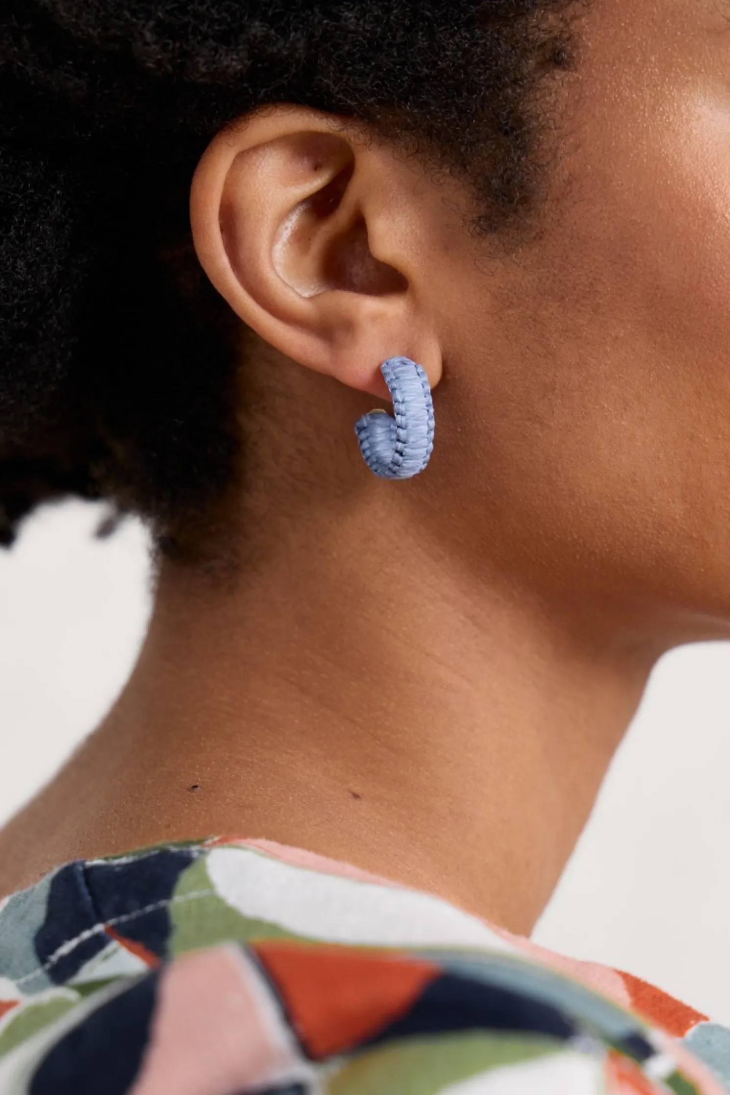 Petrel Hoop Raffia Hoop Earrings