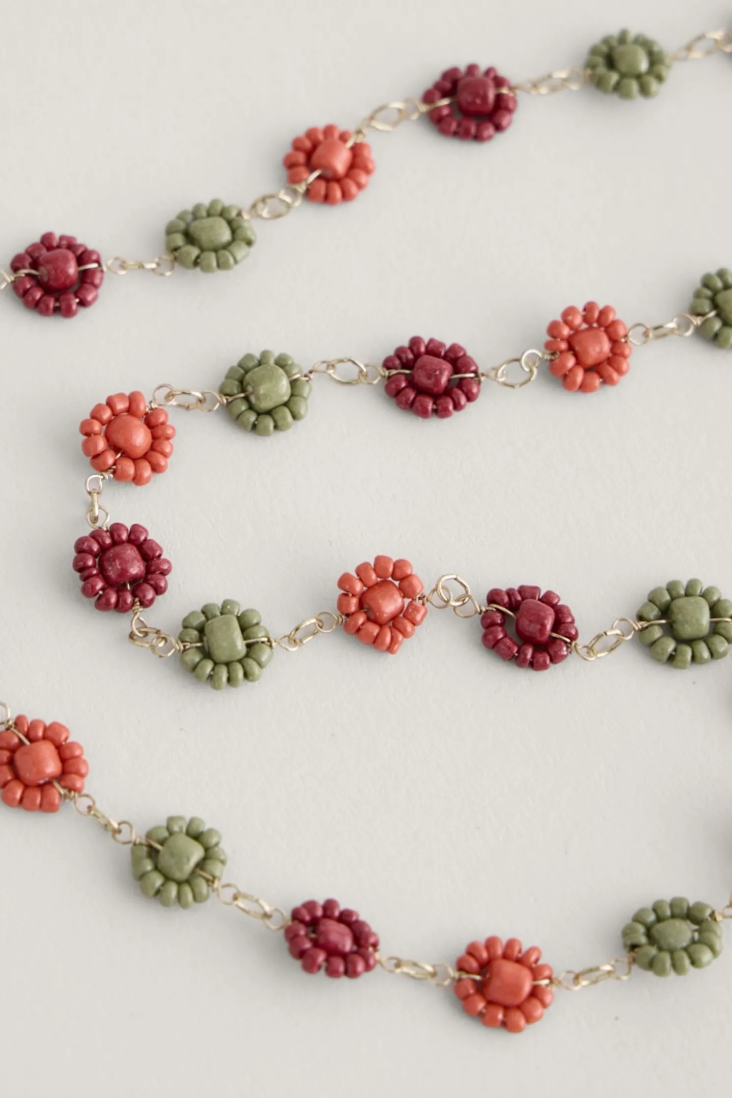 Polyantha Floral Bead Necklace