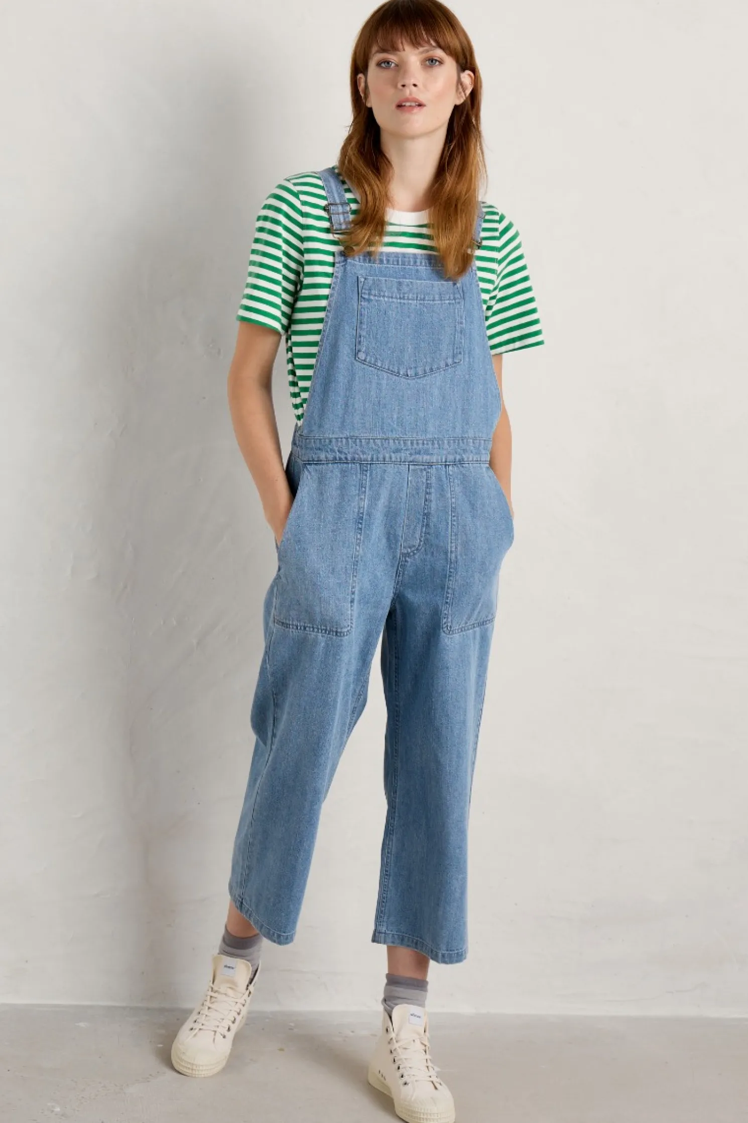 Porthallow Cove Wide Leg Denim Dungaree