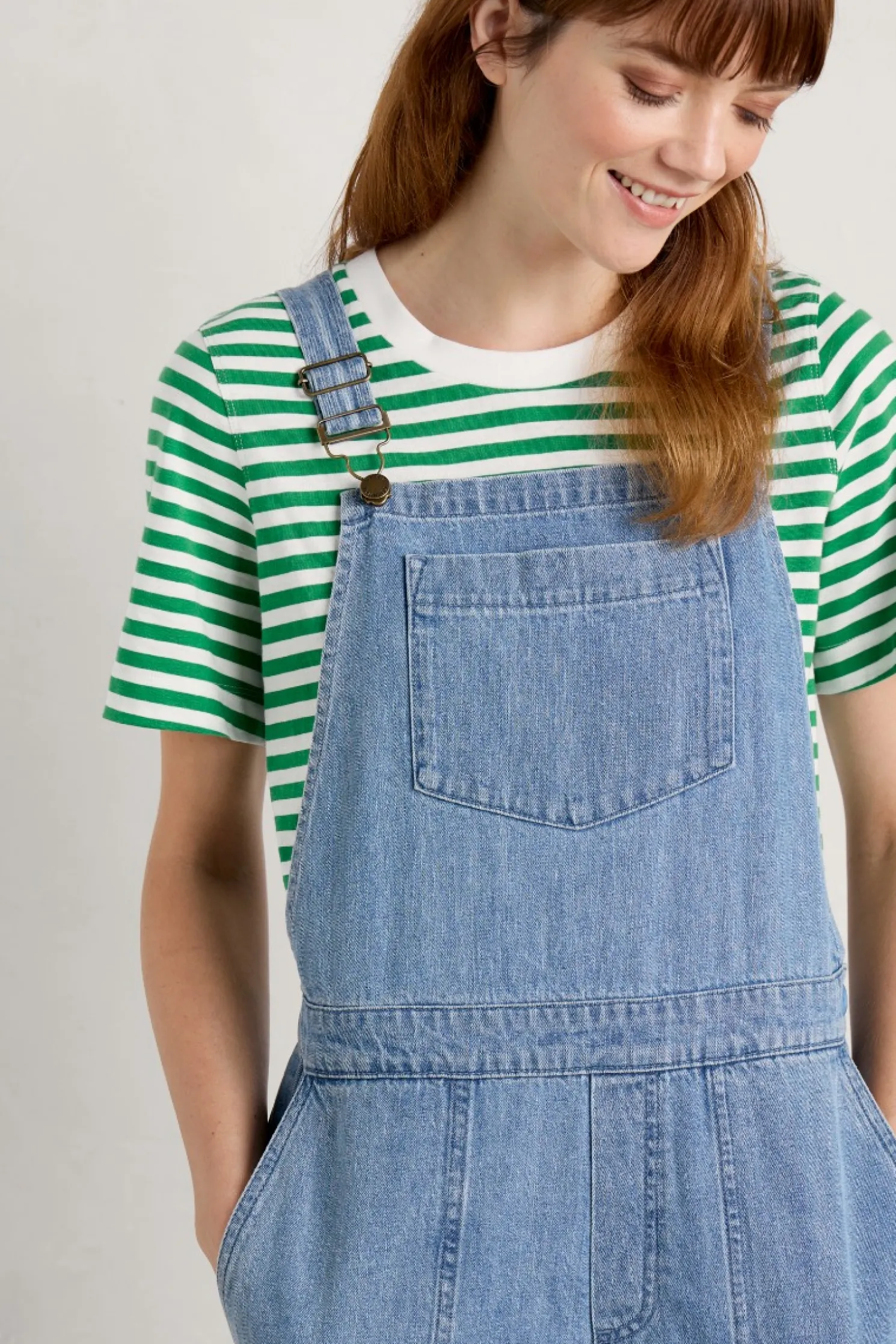 Porthallow Cove Wide Leg Denim Dungaree