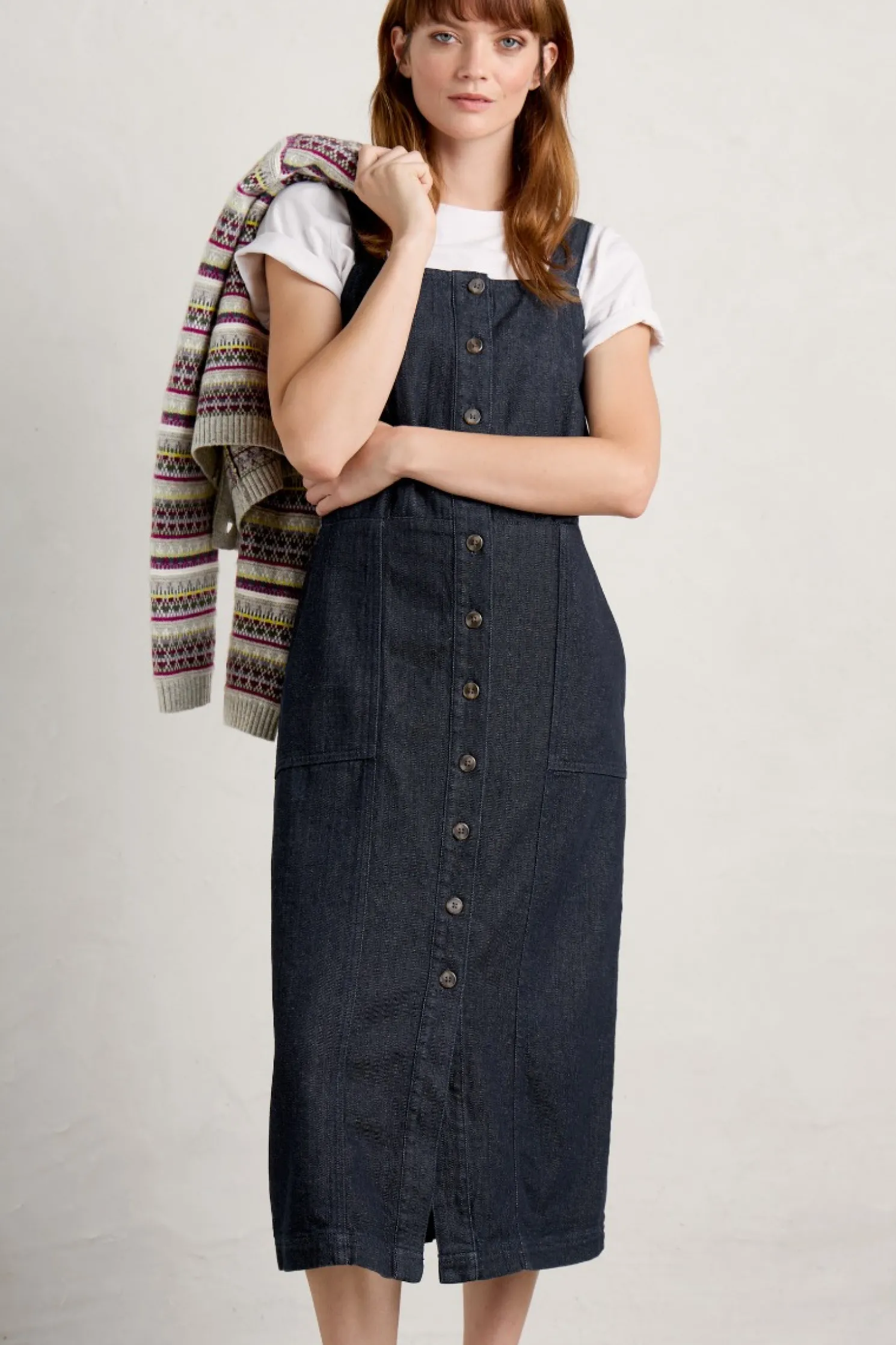 River Rock Midi Pinafore Dress