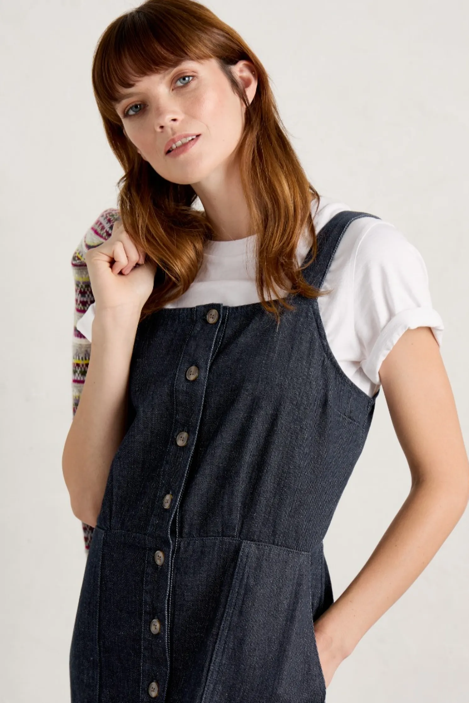 River Rock Midi Pinafore Dress
