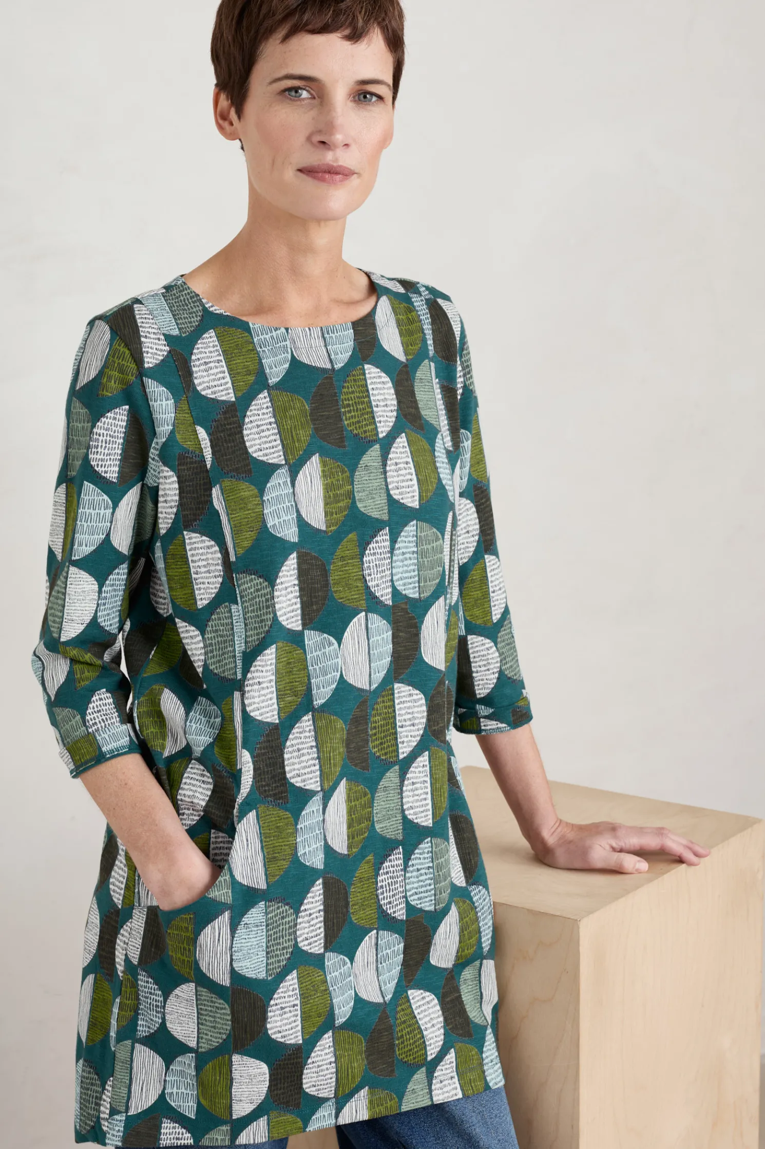 Shore Foraging Printed Tunic (Gots)