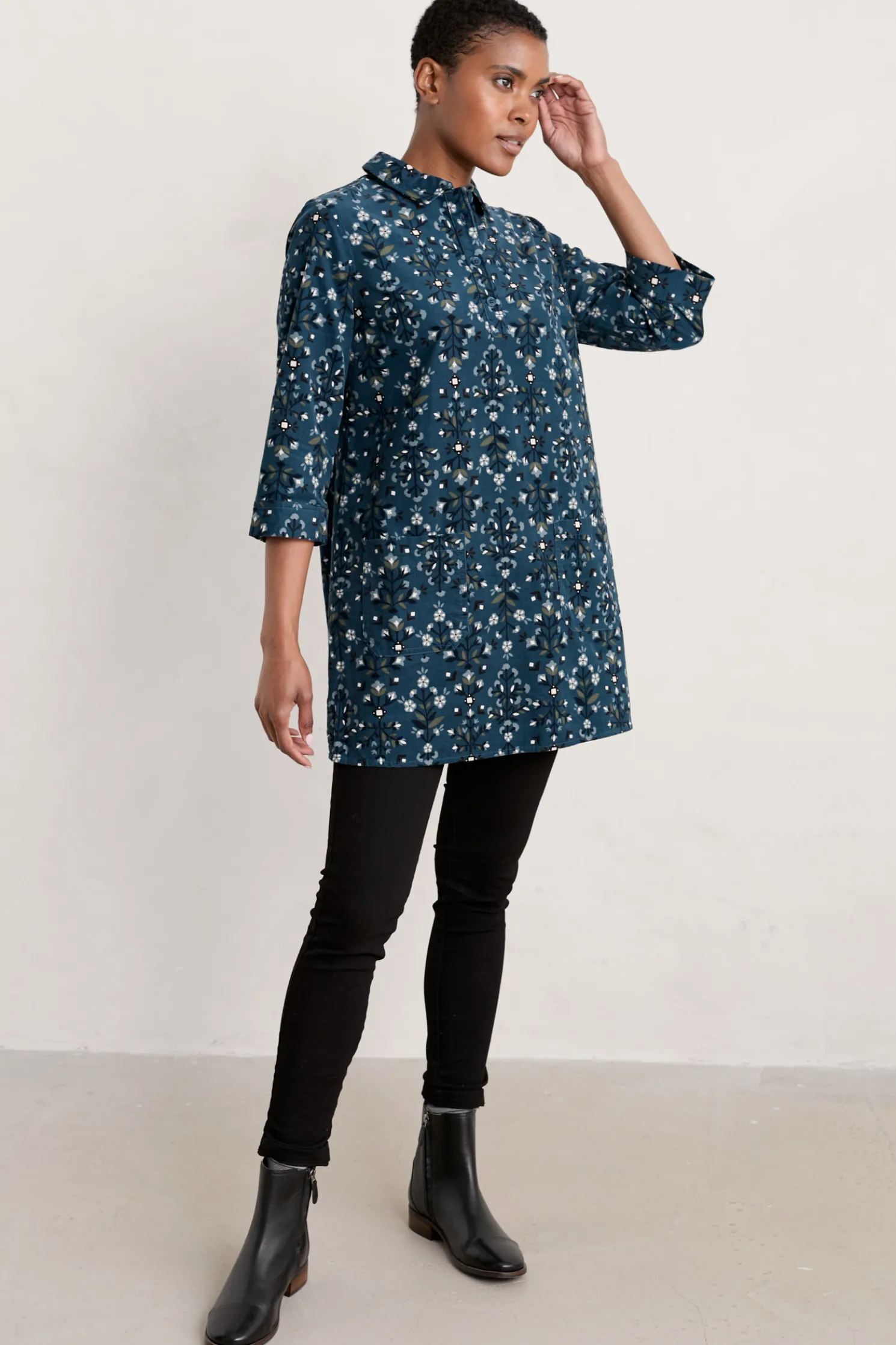 Sky Sketch Needlecord Tunic