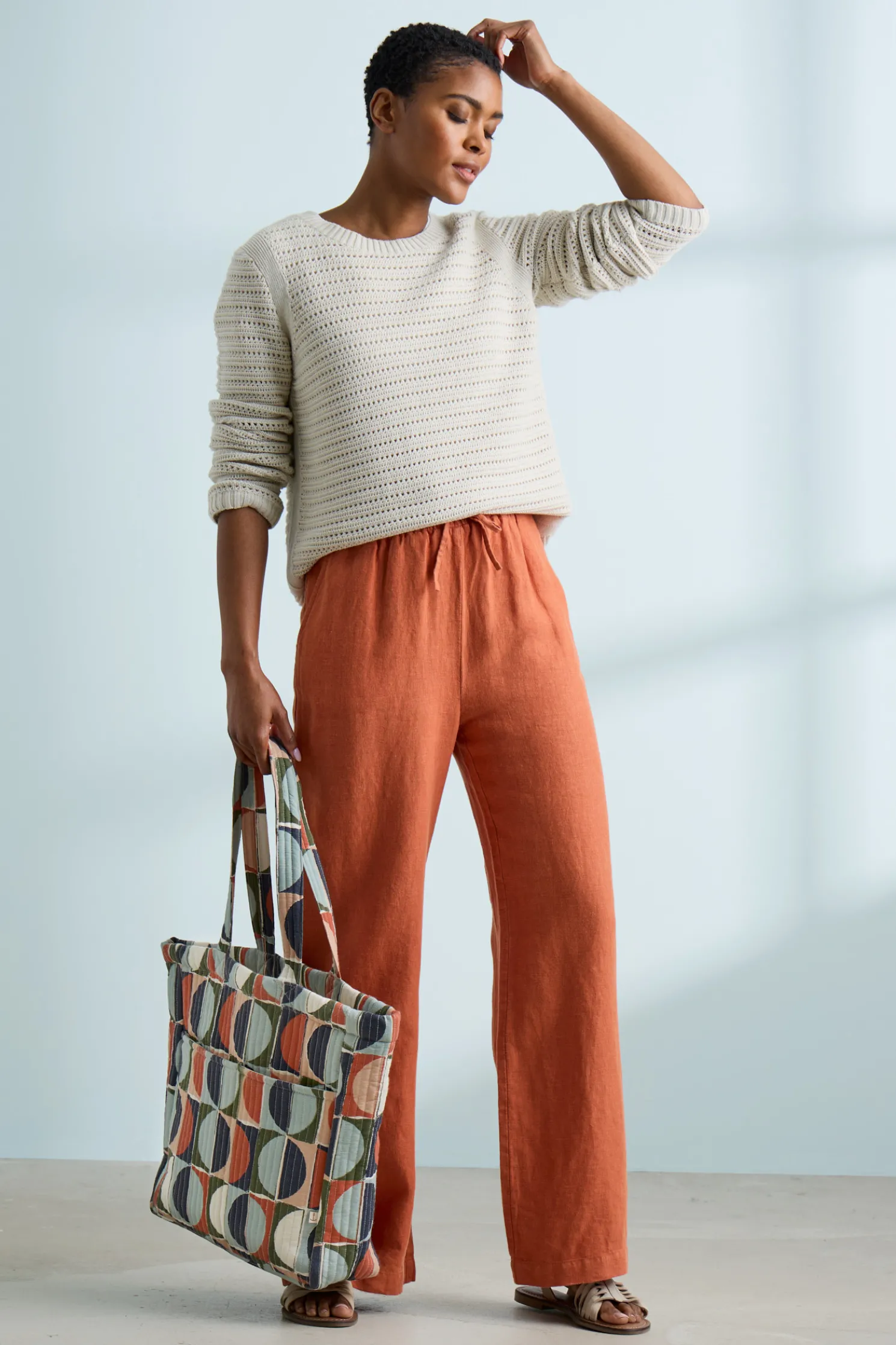 Tide Flow Wide Leg Linen Trousers