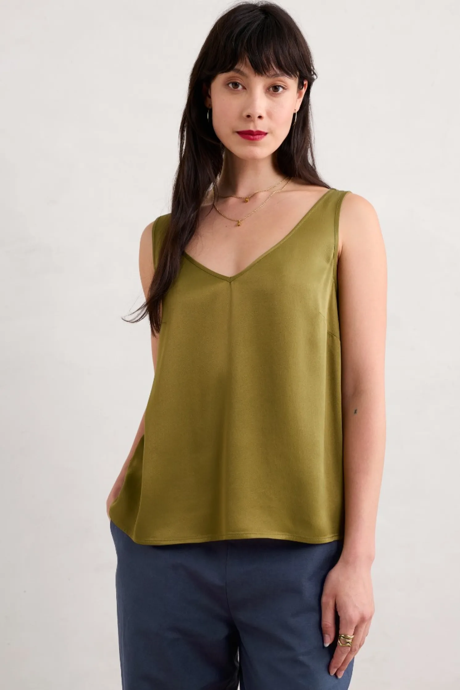 Wilder V-Neck Satin Vest